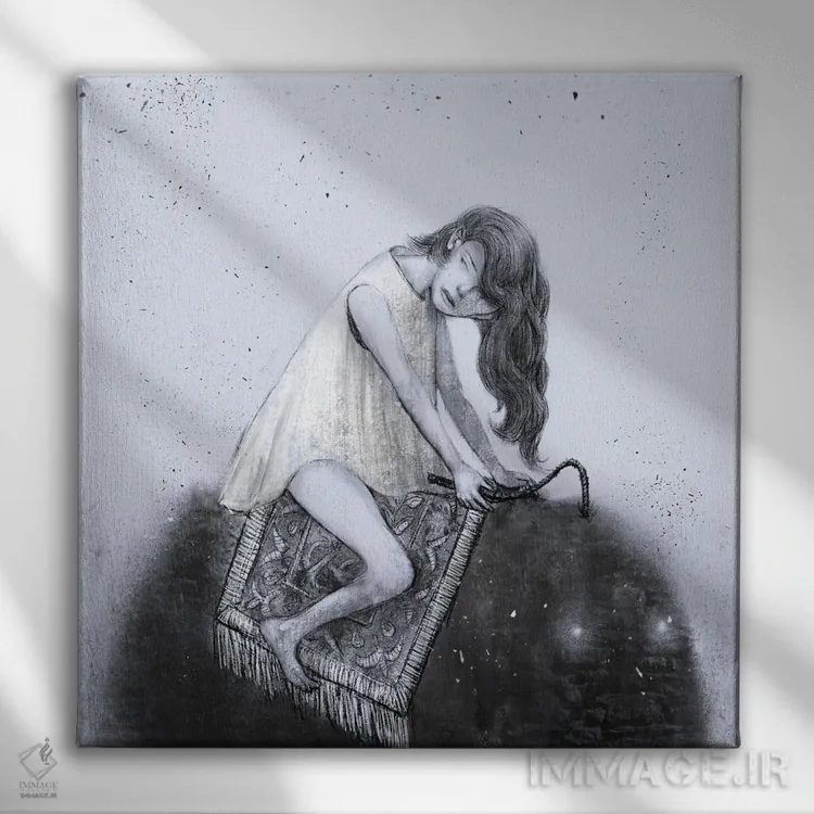 تابلو زغالسنگ (V) سواری مهآلود اثر هیرویوشی کوراوا - نمای روبهرو روی دیوار
