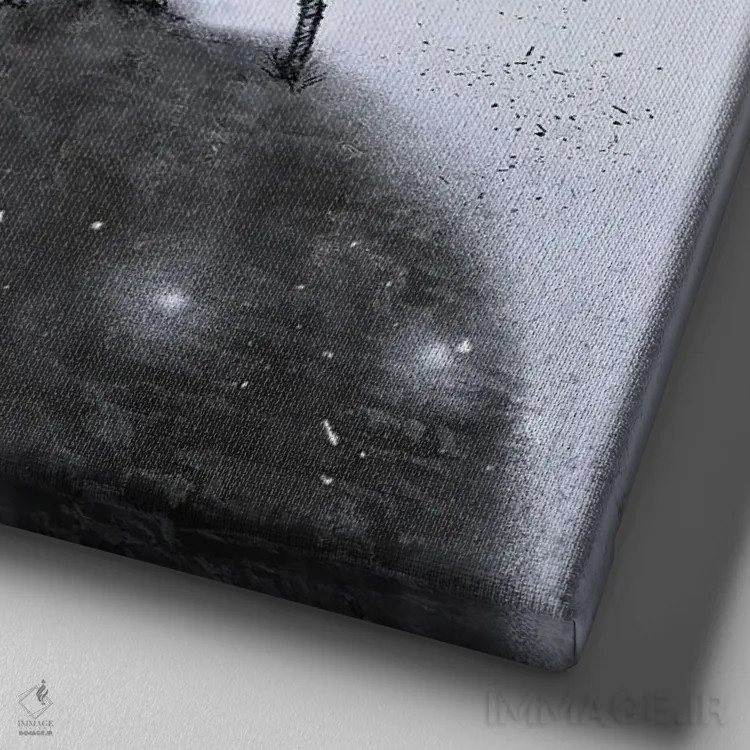 تابلو زغالسنگ (V) سواری مهآلود اثر هیرویوشی کوراوا - نمای نزدیک بافت بوم