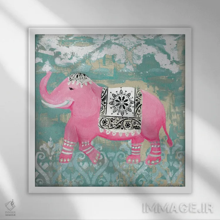 تابلو بازار صورتی (I) اثر حکیملپور-ریتر - نمای قابدار سفید