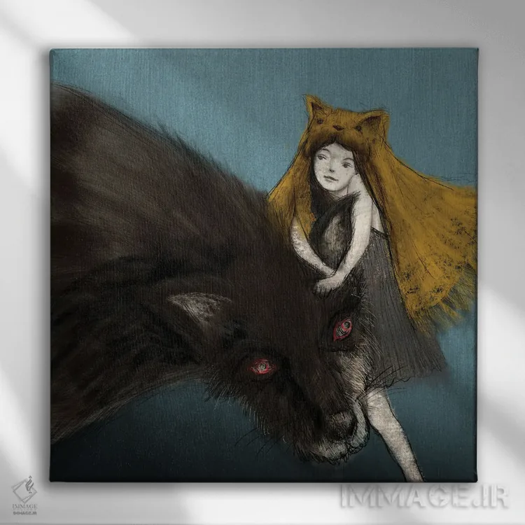 تابلو خز نیلی (XIII) اثر هیرویوشی کوراوا - نمای روبهرو روی دیوار