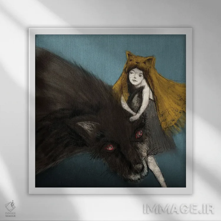 تابلو خز نیلی (XIII) اثر هیرویوشی کوراوا - نمای قابدار سفید