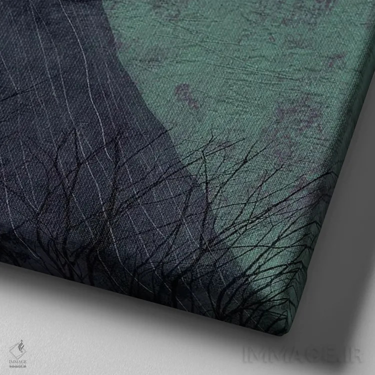 تابلو درخت در حال رشد نیلی (XVIII) اثر هیرویوشی کوراوا - نمای نزدیک بافت بوم