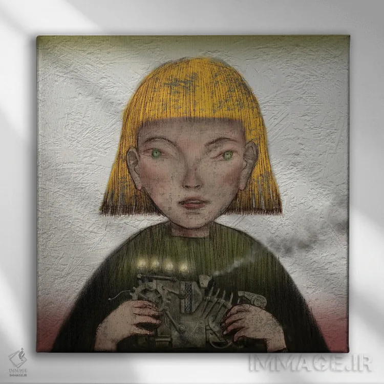 تابلو اسباببازی بخار زرد (I) اثر هیرویوشی کوراوا - نمای روبهرو روی دیوار