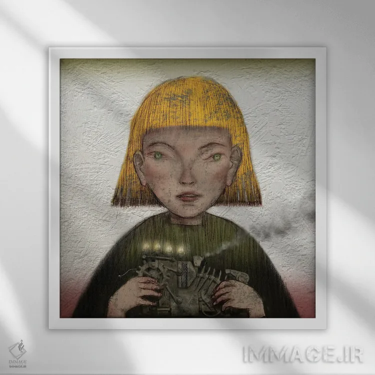 تابلو اسباببازی بخار زرد (I) اثر هیرویوشی کوراوا - نمای قابدار سفید