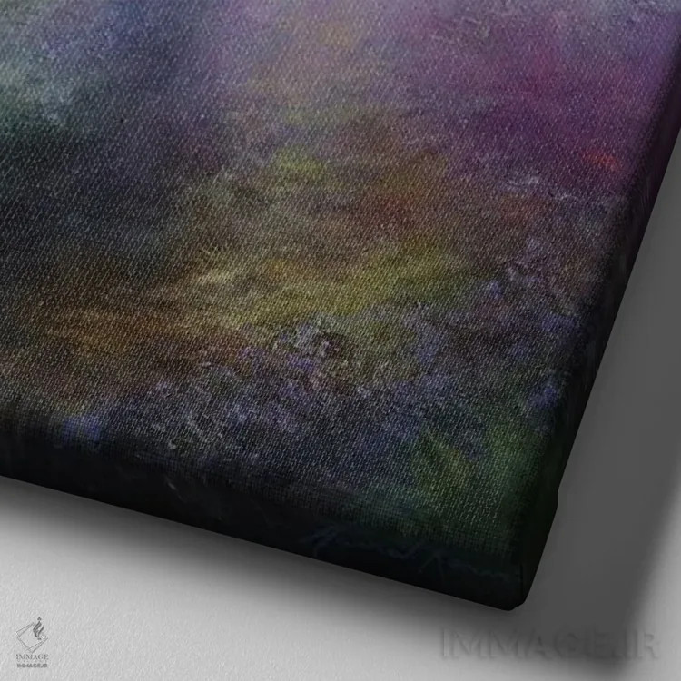 تابلو درخشش نور بهاری بر جغدکهای اولیه اثر هانا کروین - نمای نزدیک بافت بوم