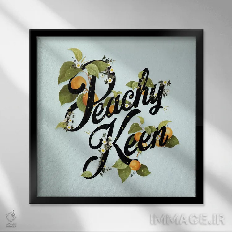 تابلو نعناع هلوئی خوشایند اثر هدر لندیس - نمای قابدار مشکی