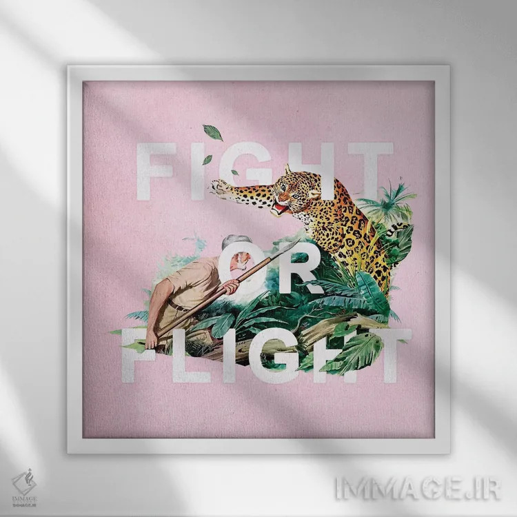 تابلو مبارزه یا فرار اثر هدر لندیس - نمای قابدار سفید