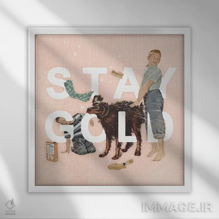 تابلو طلایی بمان اثر هدر لندیس - نمای قابدار سفید