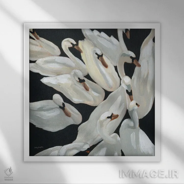 تابلو دسته (گروه) اثر هیلی نایتن - نمای قابدار سفید