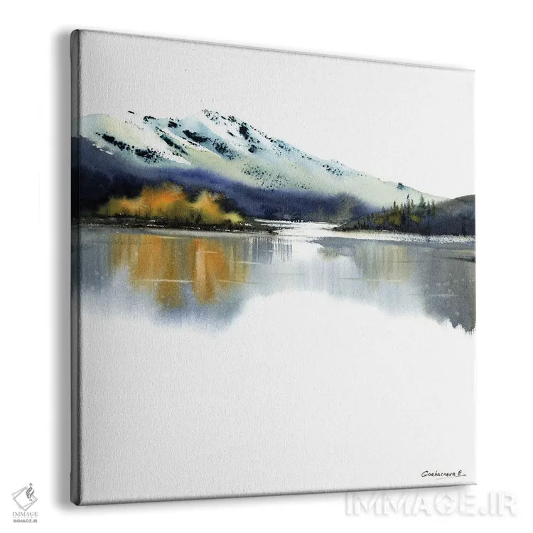 تابلو میدان کوهستانی پاییزی اثر هوملایکآرت (برند هنری) - نمای پرسپکتیو محصول