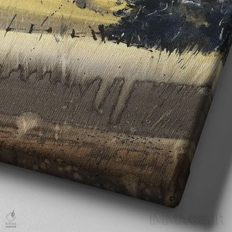 تابلو رشتهکوه I اثر هوملایکآرت (برند هنری) - نمای نزدیک بافت بوم