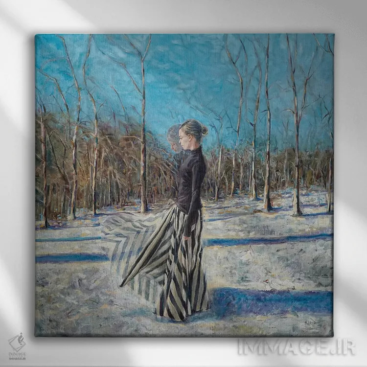 تابلو ژانویه اثر هارت آو لیلی (برند هنری) - نمای روبهرو روی دیوار