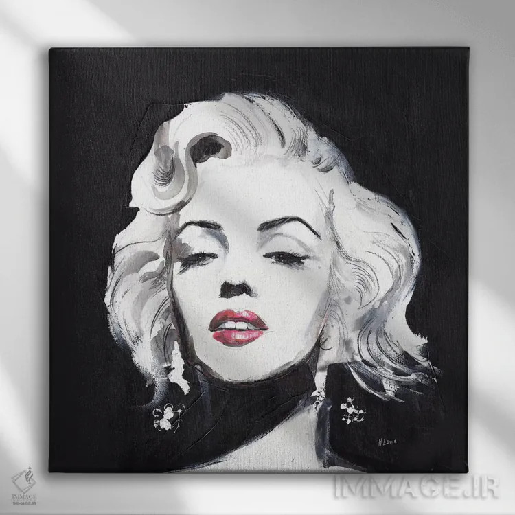 تابلو خانم مونرو اثر هارت آو لیلی (برند هنری) - نمای روبهرو روی دیوار