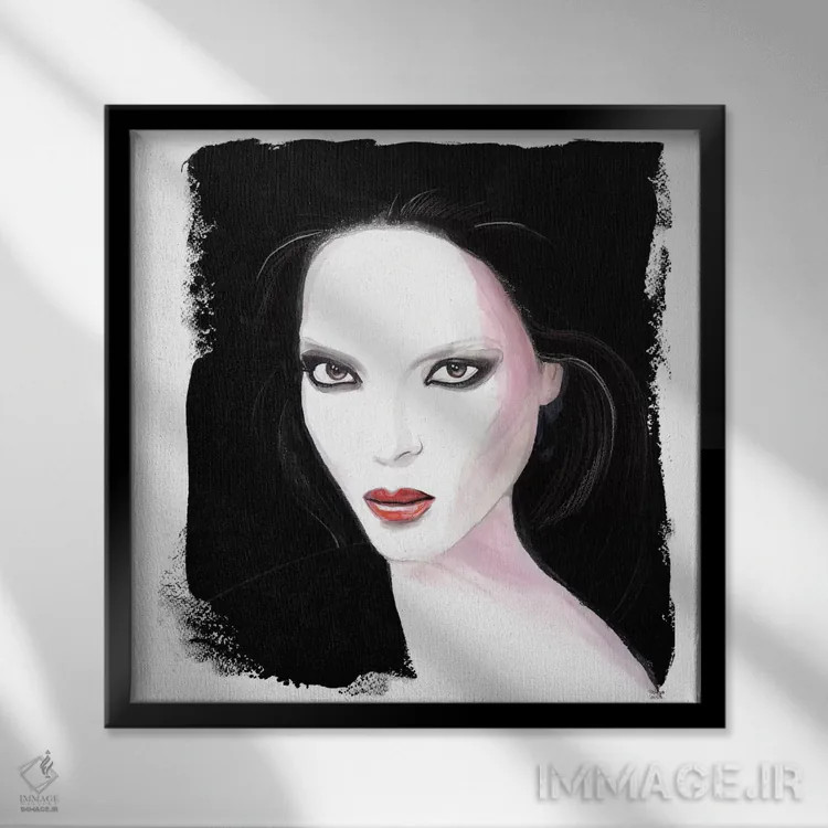 تابلو چشمان اتاقخوابی اثر هارت آو لیلی (برند هنری) - نمای قابدار مشکی