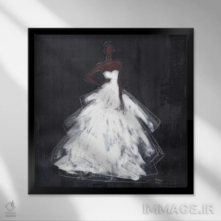 تابلو جسیکا اثر هارت آو لیلی (برند هنری) - نمای قابدار مشکی