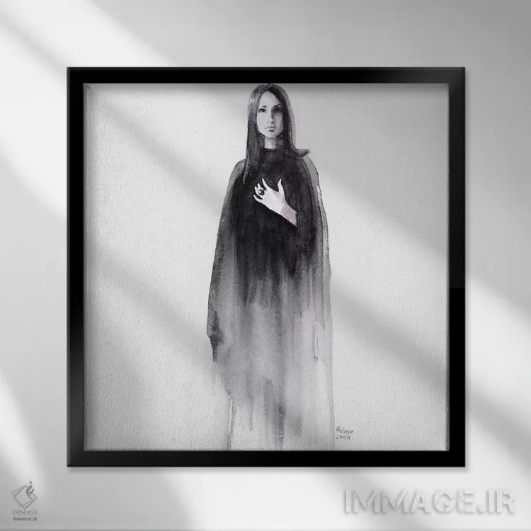 تابلو لوسیا اثر هارت آو لیلی (برند هنری) - نمای قابدار مشکی