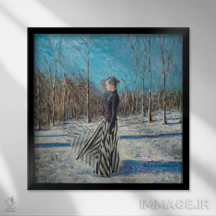 تابلو ژانویه اثر هارت آو لیلی (برند هنری) - نمای قابدار مشکی