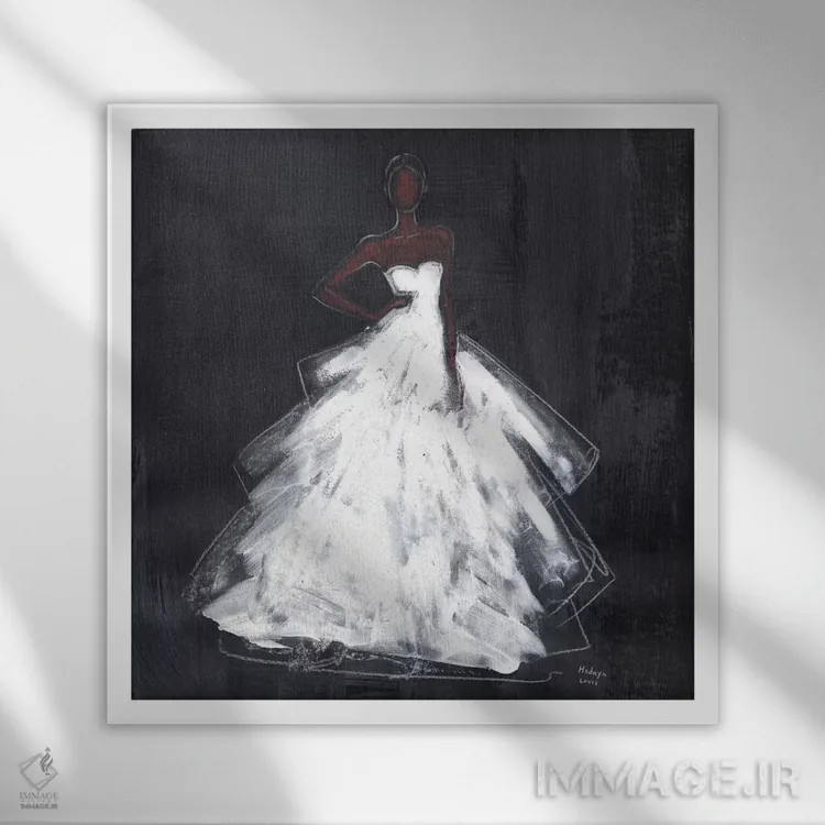 تابلو جسیکا اثر هارت آو لیلی (برند هنری) - نمای قابدار سفید