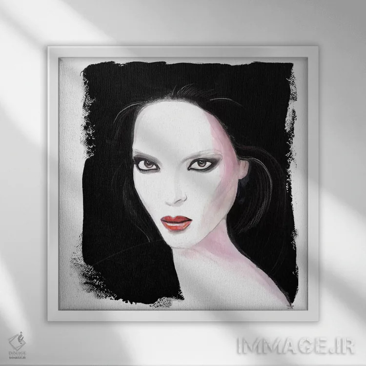 تابلو چشمان اتاقخوابی اثر هارت آو لیلی (برند هنری) - نمای قابدار سفید