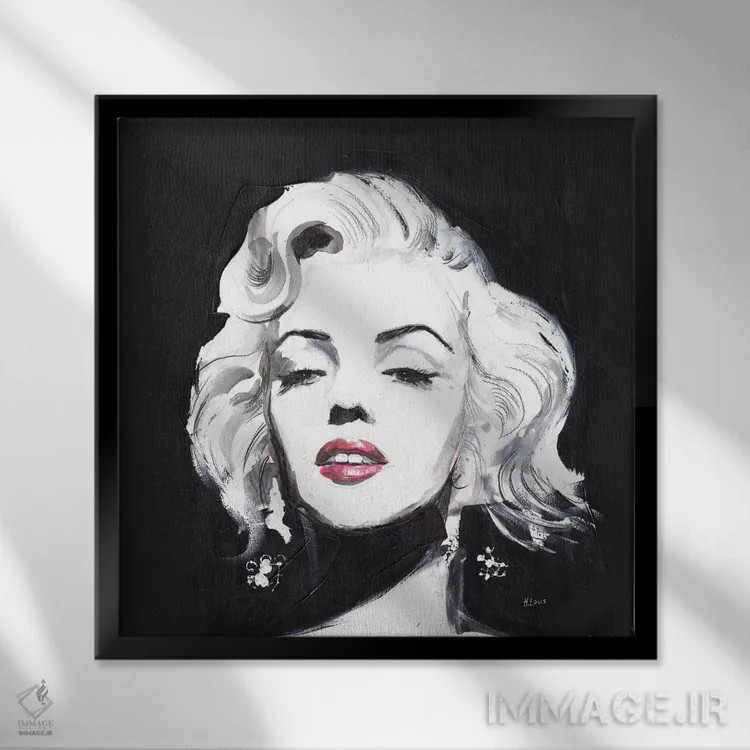 تابلو خانم مونرو اثر هارت آو لیلی (برند هنری) - نمای قابدار مشکی