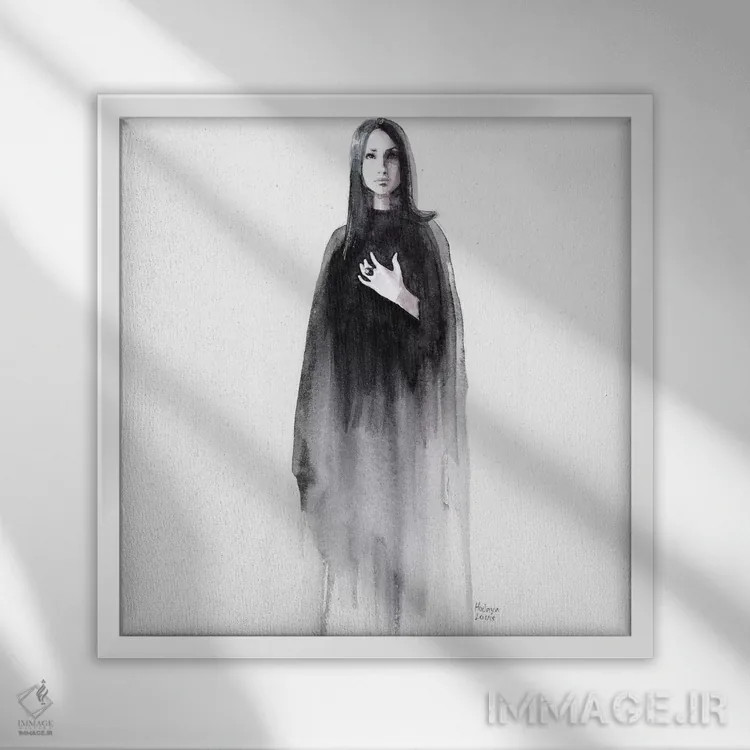 تابلو لوسیا اثر هارت آو لیلی (برند هنری) - نمای قابدار سفید