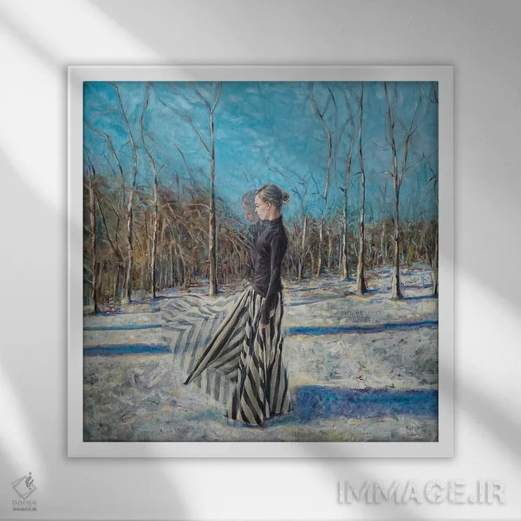 تابلو ژانویه اثر هارت آو لیلی (برند هنری) - نمای قابدار سفید