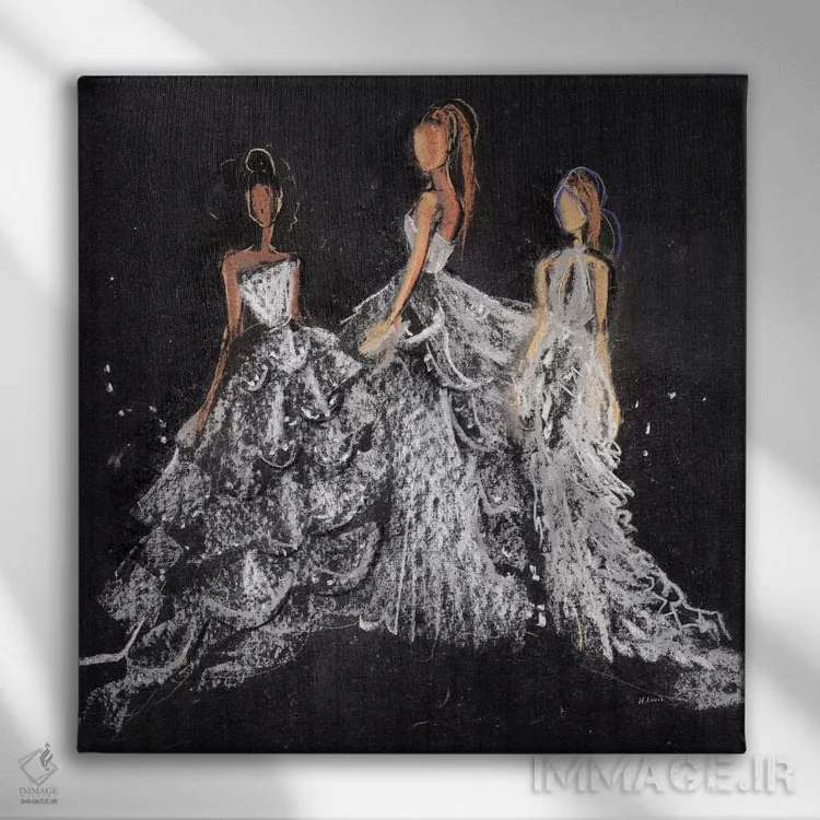 تابلو جشن نقرهای اثر هارت آو لیلی (برند هنری) - نمای روبهرو روی دیوار