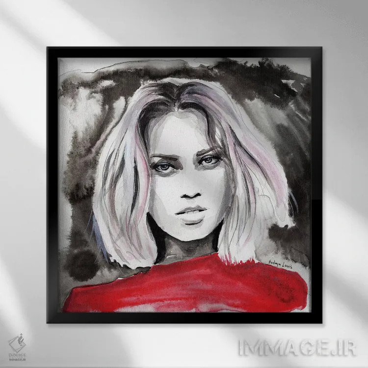 تابلو نیکیتا اثر هارت آو لیلی (برند هنری) - نمای قابدار مشکی