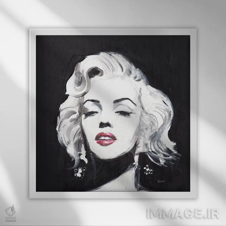 تابلو خانم مونرو اثر هارت آو لیلی (برند هنری) - نمای قابدار سفید
