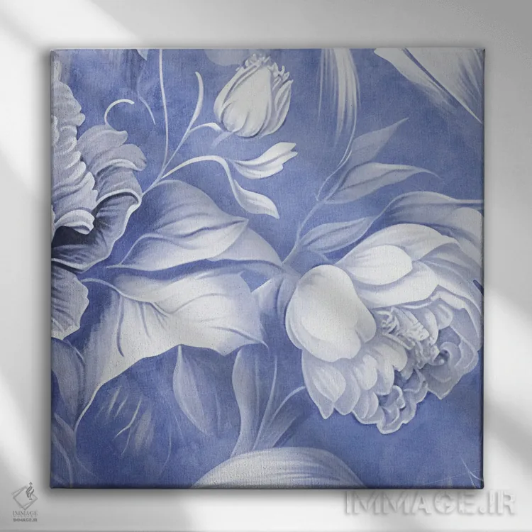 تابلو گلبرگهای سفید آبرنگی II اثر اشلی آلدرج - نمای روبهرو روی دیوار