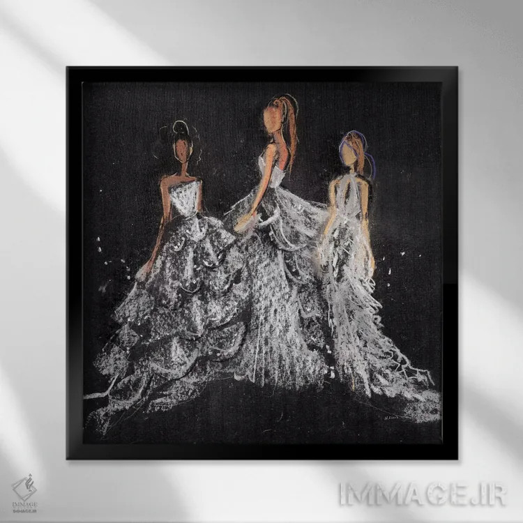 تابلو جشن نقرهای اثر هارت آو لیلی (برند هنری) - نمای قابدار مشکی