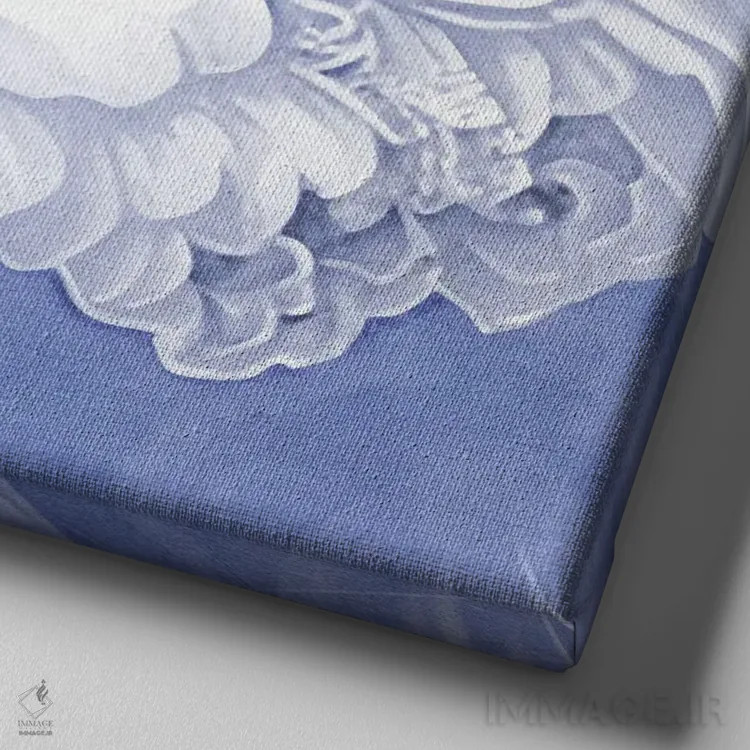 تابلو گلبرگهای سفید آبرنگی II اثر اشلی آلدرج - نمای نزدیک بافت بوم