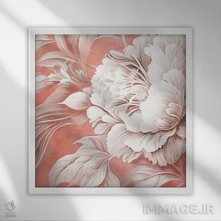 تابلو گلبرگهای سفید آبرنگی I اثر اشلی آلدرج - نمای قابدار سفید