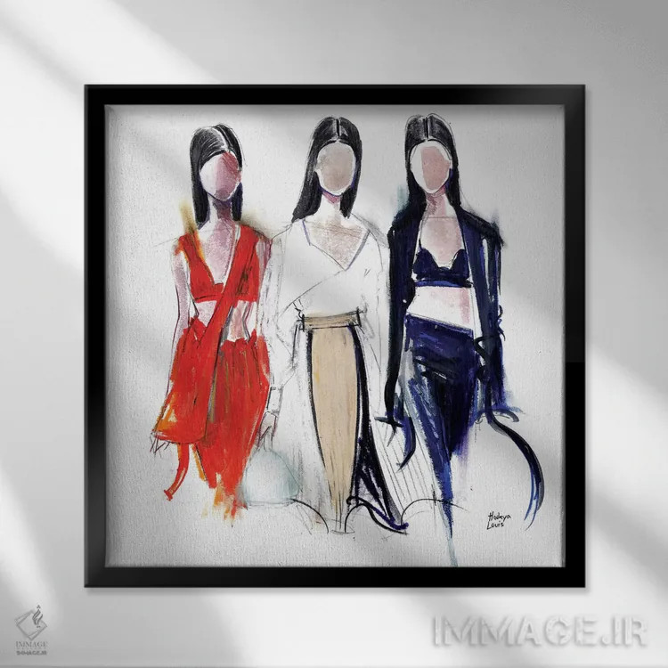 تابلو باند نمایش مد بهاری اثر هارت آو لیلی (برند هنری) - نمای قابدار مشکی