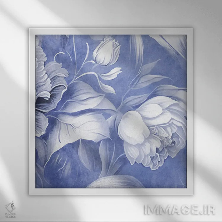 تابلو گلبرگهای سفید آبرنگی II اثر اشلی آلدرج - نمای قابدار سفید