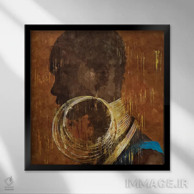 تابلو دختر لوکس انتزاعی III اثر هلو مورائس - نمای قابدار مشکی