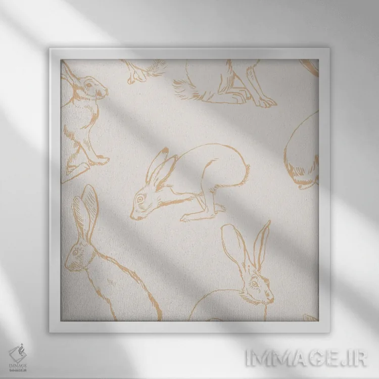 تابلو کویر مدرن اثر هانا بایزنگ - نمای قابدار سفید