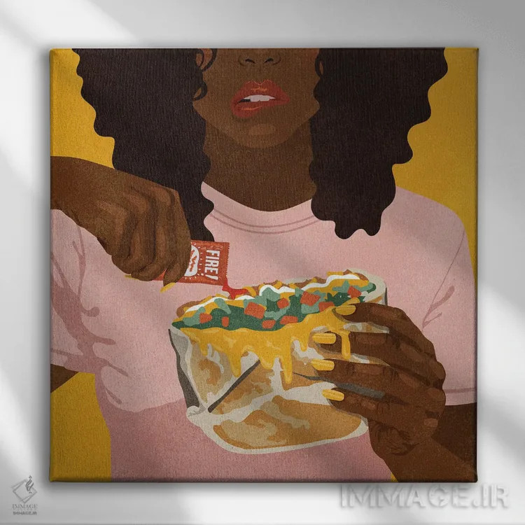 تابلو آتش اثر هانا رَند - نمای روبهرو روی دیوار