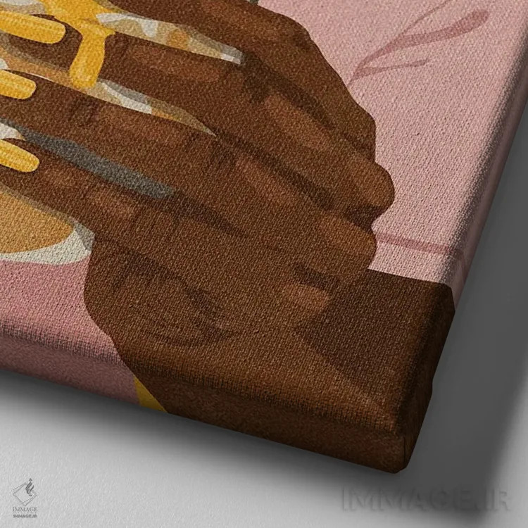 تابلو آتش اثر هانا رَند - نمای نزدیک بافت بوم