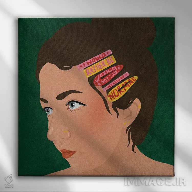 تابلو ترجیح میدهم عجیب باشم اثر هانا رَند - نمای روبهرو روی دیوار