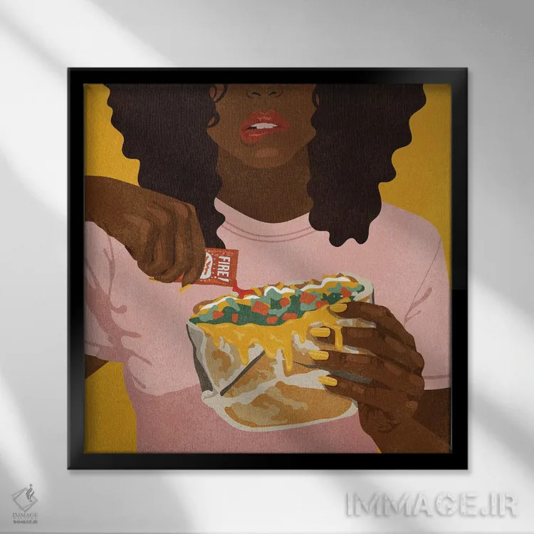 تابلو آتش اثر هانا رَند - نمای قابدار مشکی