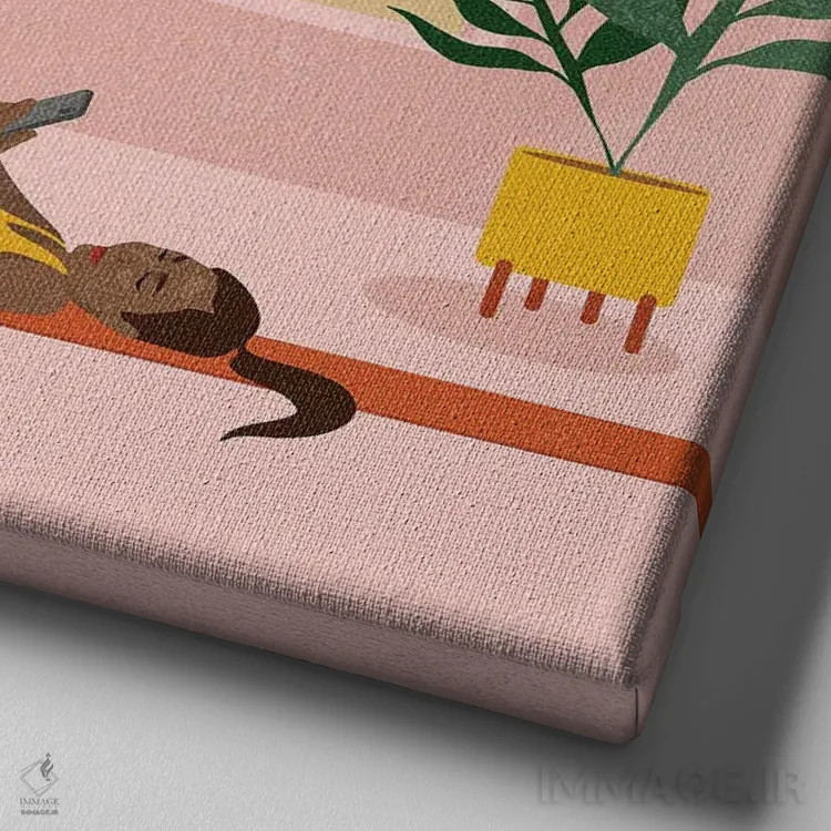 تابلو پایداری قرنطینه اثر هانا رَند - نمای نزدیک بافت بوم