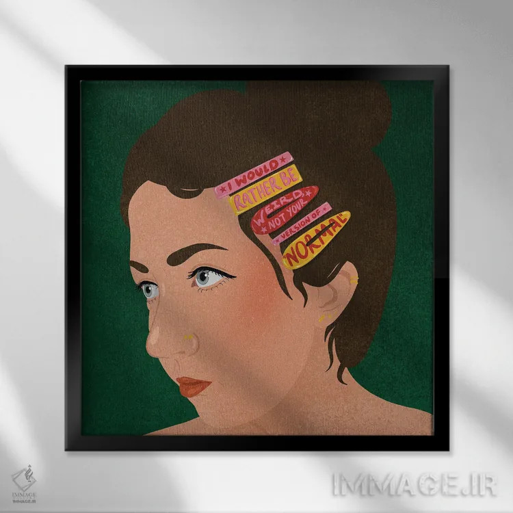 تابلو ترجیح میدهم عجیب باشم اثر هانا رَند - نمای قابدار مشکی