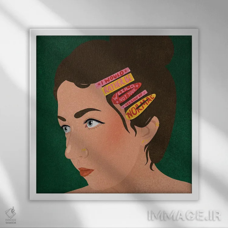 تابلو ترجیح میدهم عجیب باشم اثر هانا رَند - نمای قابدار سفید