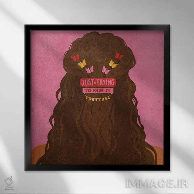 تابلو خودت را جمع و جور کن اثر هانا رَند - نمای قابدار مشکی