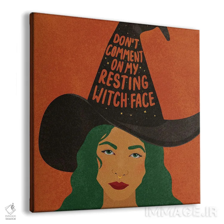 تابلو چهرهٔ جادوگر در حالت استراحت (اصطلاح طنز) اثر هانا رَند - نمای پرسپکتیو محصول