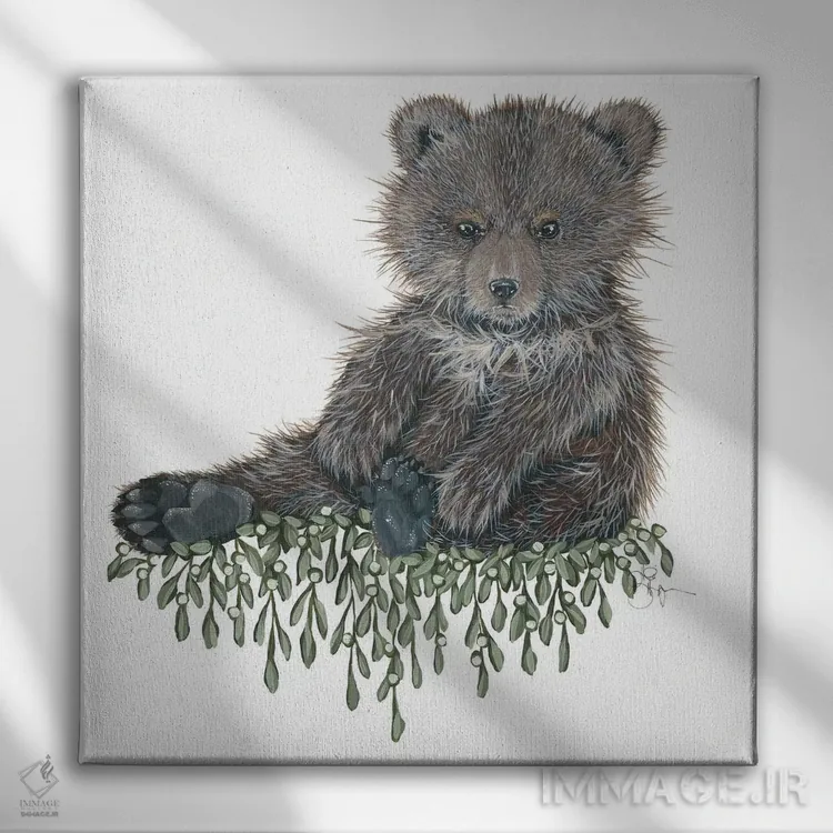 تابلو خرس کوچولو اثر هولیهکس آرت (استودیو هنری) - نمای روبهرو روی دیوار
