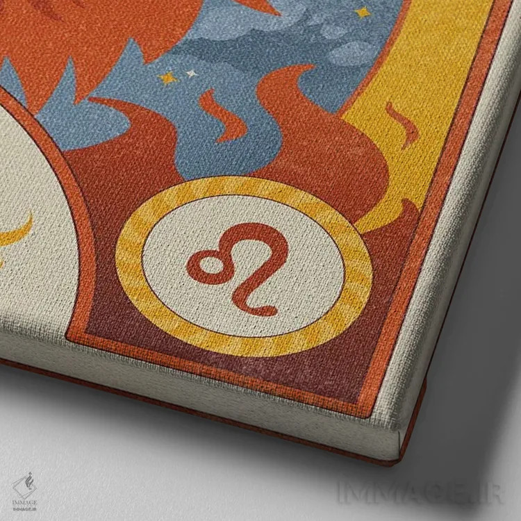 تابلو شیر (برج فلکی) اثر هانا رَند - نمای نزدیک بافت بوم