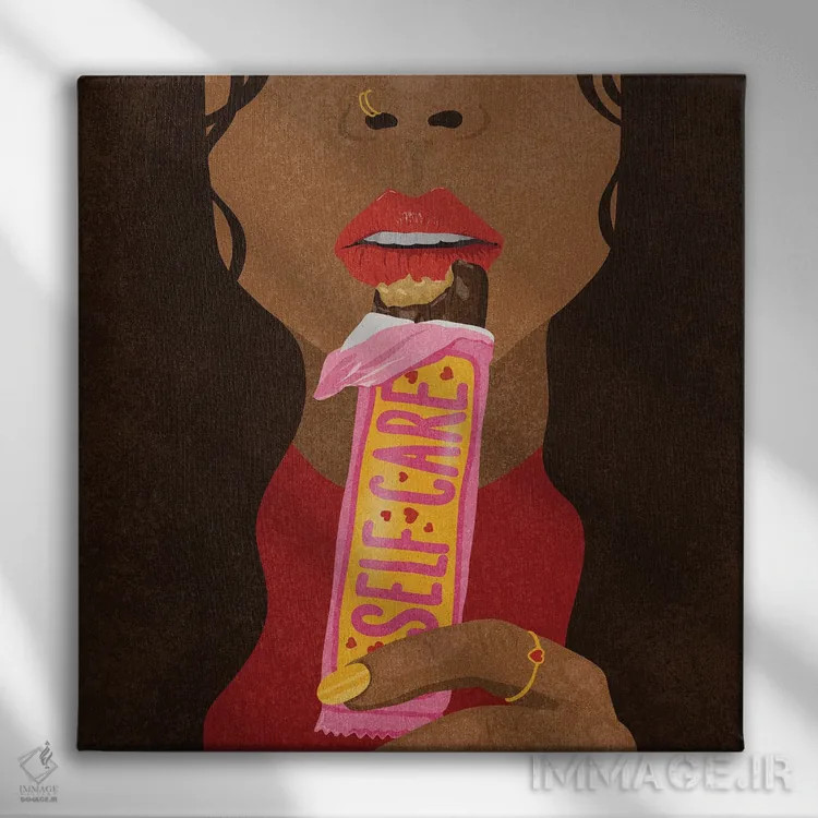 تابلو مراقبت از خود اثر هانا رَند - نمای روبهرو روی دیوار