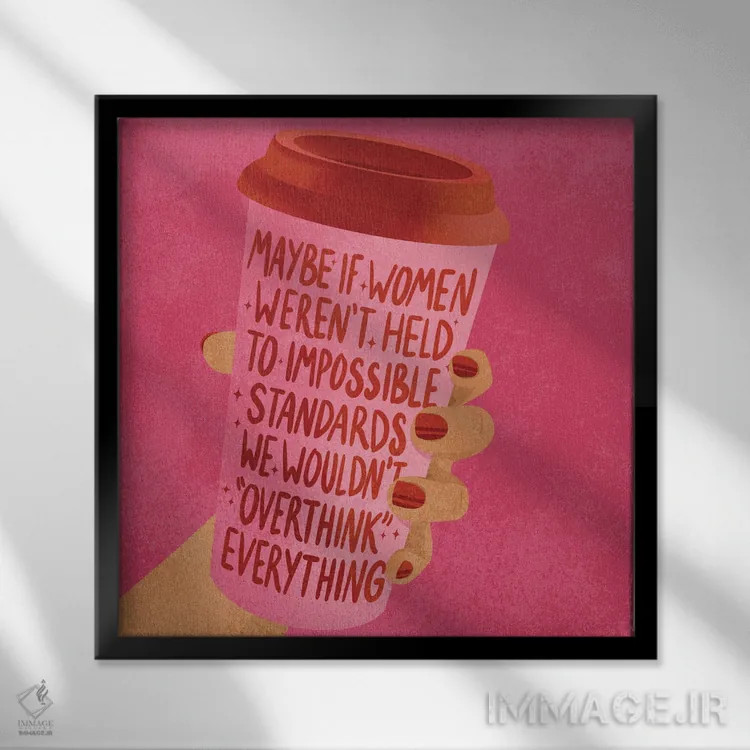 تابلو زیاد فکر کردن اثر هانا رَند - نمای قابدار مشکی